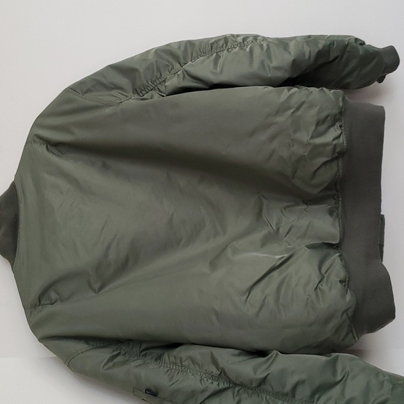 Vtg XL Tru-Spec MA-1 Military Bomber Jacket Green Orange USS Oxford AG-159 Patch - Picture 6 of 12